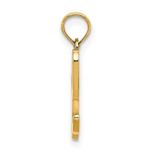 10K Yellow Gold Polished L Script Initial Charm - Picture 2 of 9